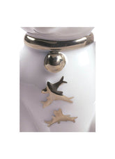 Maneki Neko Figurine, Silver Lustre